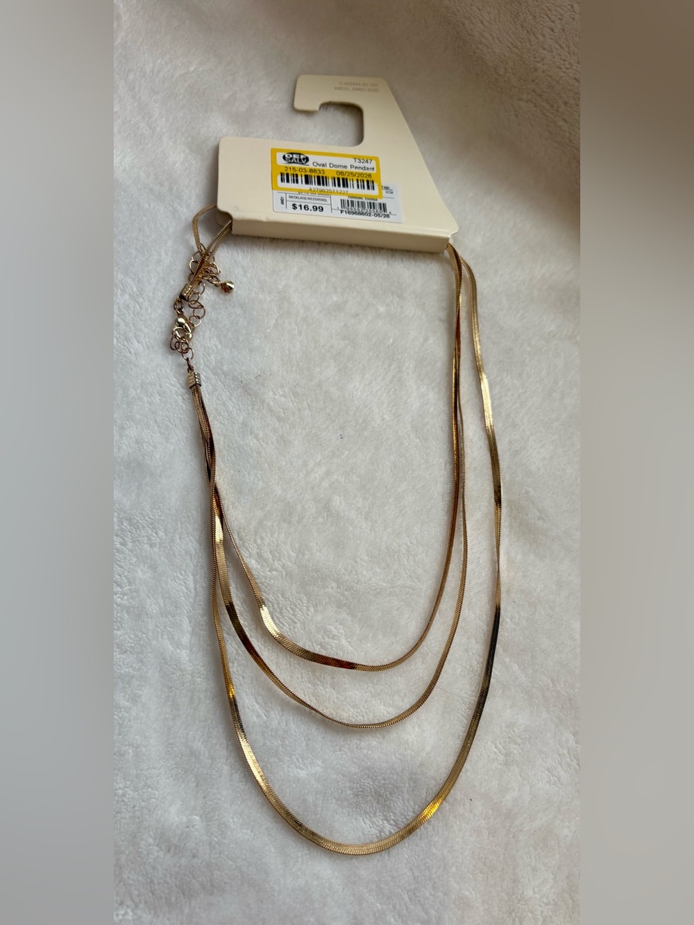 a new day Gold-Tone Layered Herringbone Necklace